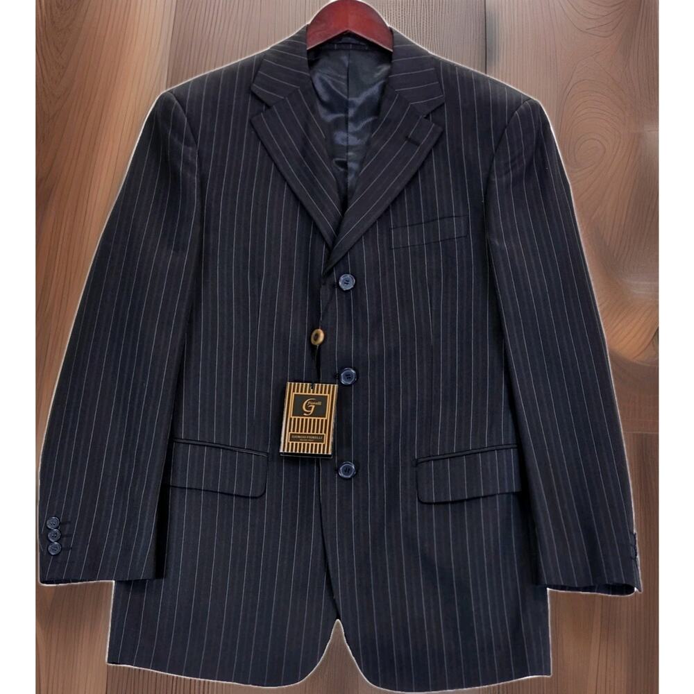Giorgio Fiorelli Super 150s Suit NWT Pinstripe 3 Button 38R Blazer & Pants 38/32